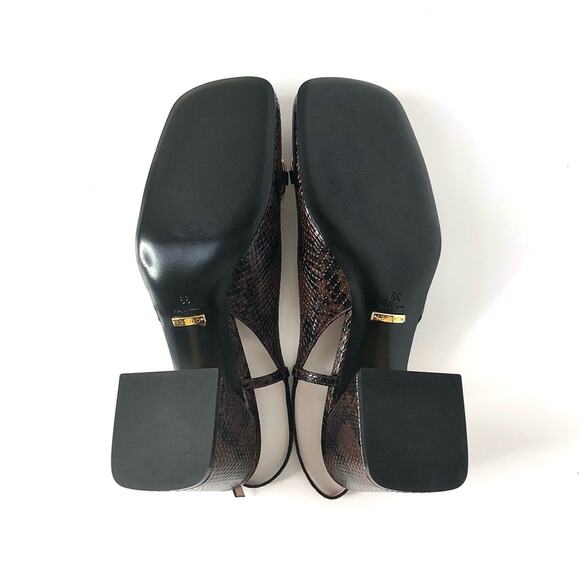 Gucci Baby Horsebit Snake Emboss Slingback Platform Heel Pumps 39 - Picture 7 of 8